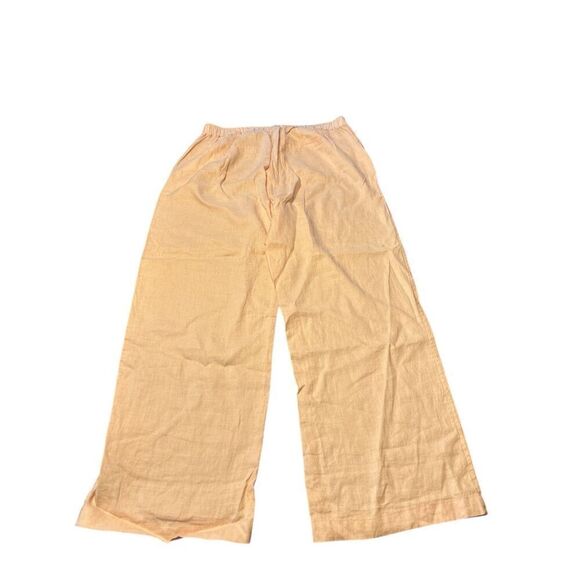 Vince Camuto Women's Peach Linen Tie Front Wide Leg Pants Size 1X Pockets - Picture 3 of 10